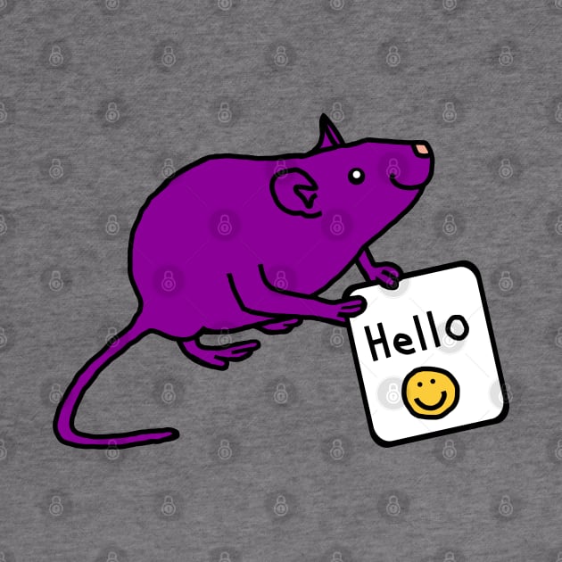 Purple Rat says Hello by ellenhenryart